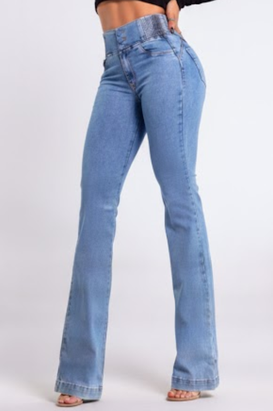 Vaqueros elásticos con cintura alta