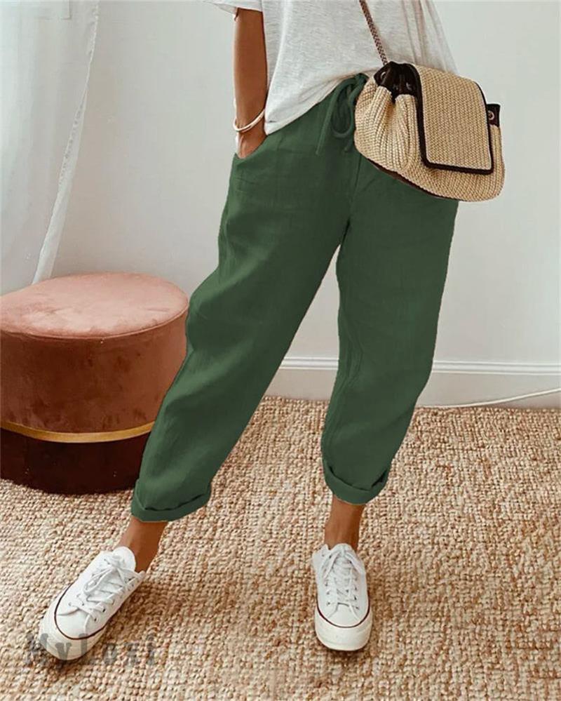 👖 60% RABATT! 🌞 Lässige Baumwoll- und Leinenhosen für Damen – Leichter Komfort, Perfekt für Sommer & Casual Style 💃