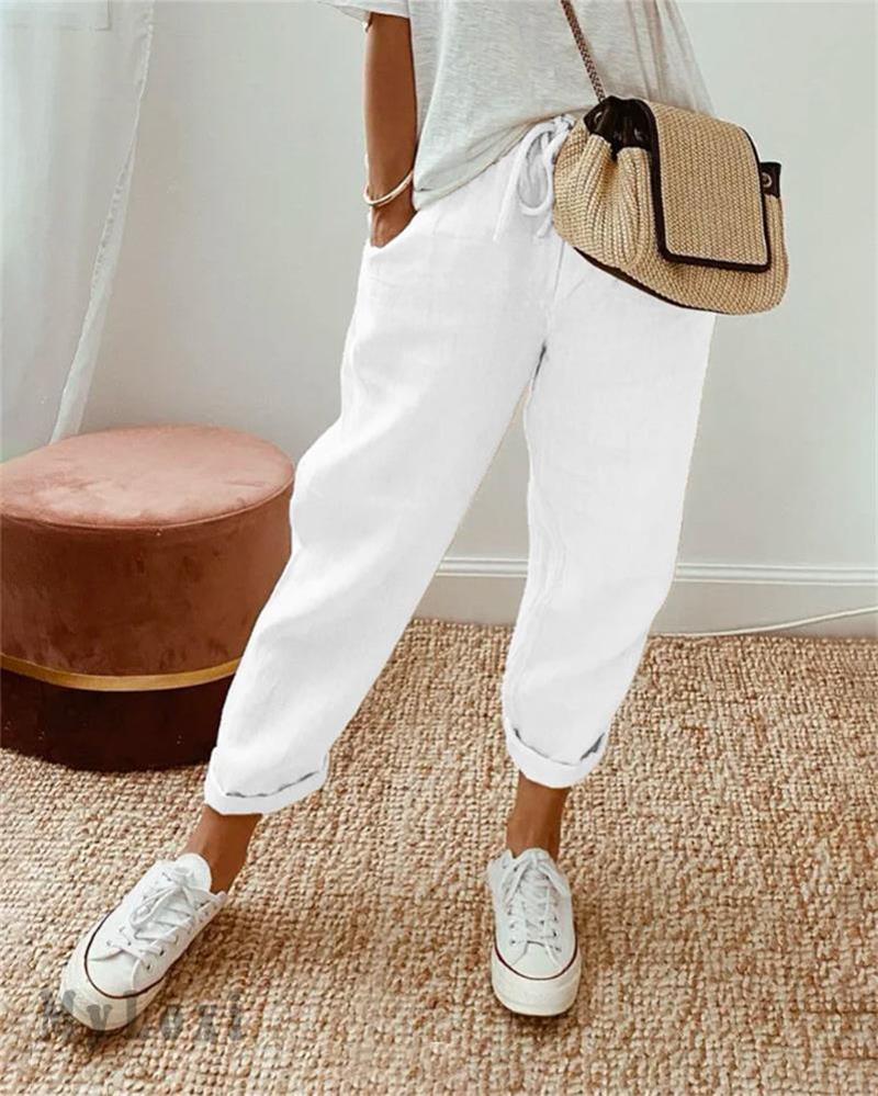 👖 60% RABATT! 🌞 Lässige Baumwoll- und Leinenhosen für Damen – Leichter Komfort, Perfekt für Sommer & Casual Style 💃