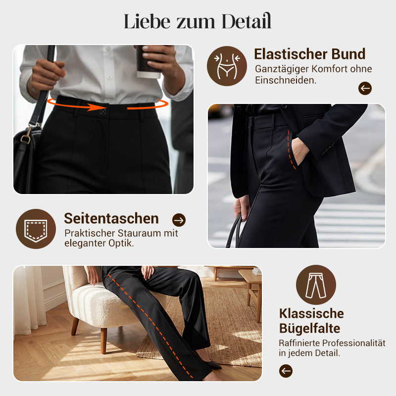 Pantalones de traje de mujer con cintura alta