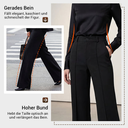 Pantalones de traje de mujer con cintura alta
