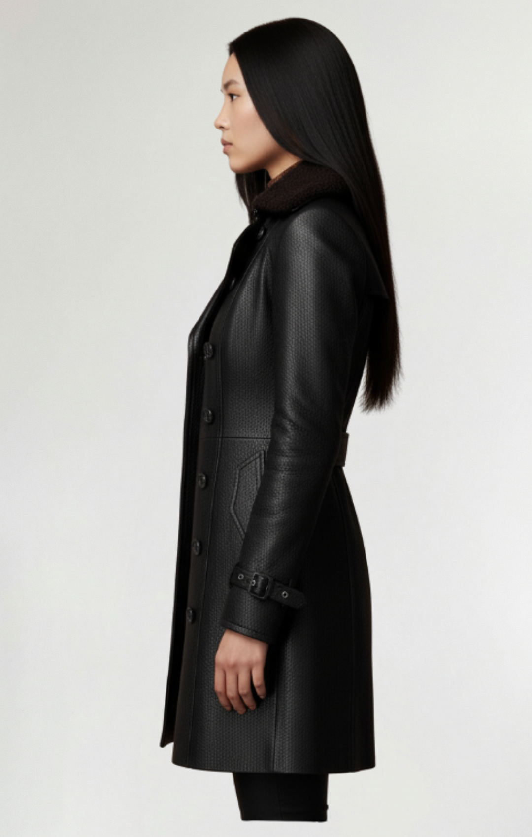 Cristina™| Abrigo elegante de cuero