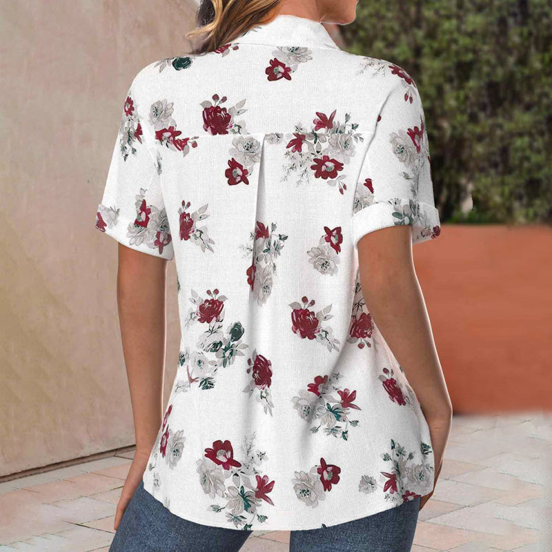 Lässige Bluse Mit Blumendruck