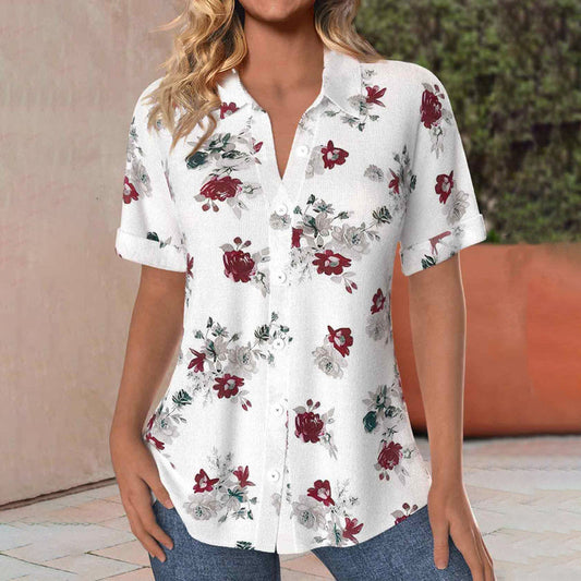 Lässige Bluse Mit Blumendruck