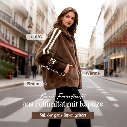 Abrigo informal para mujer con capucha y cremallera