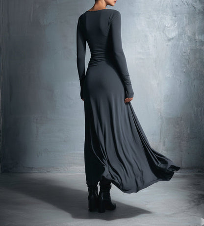 Vestido largo con nudo lateral