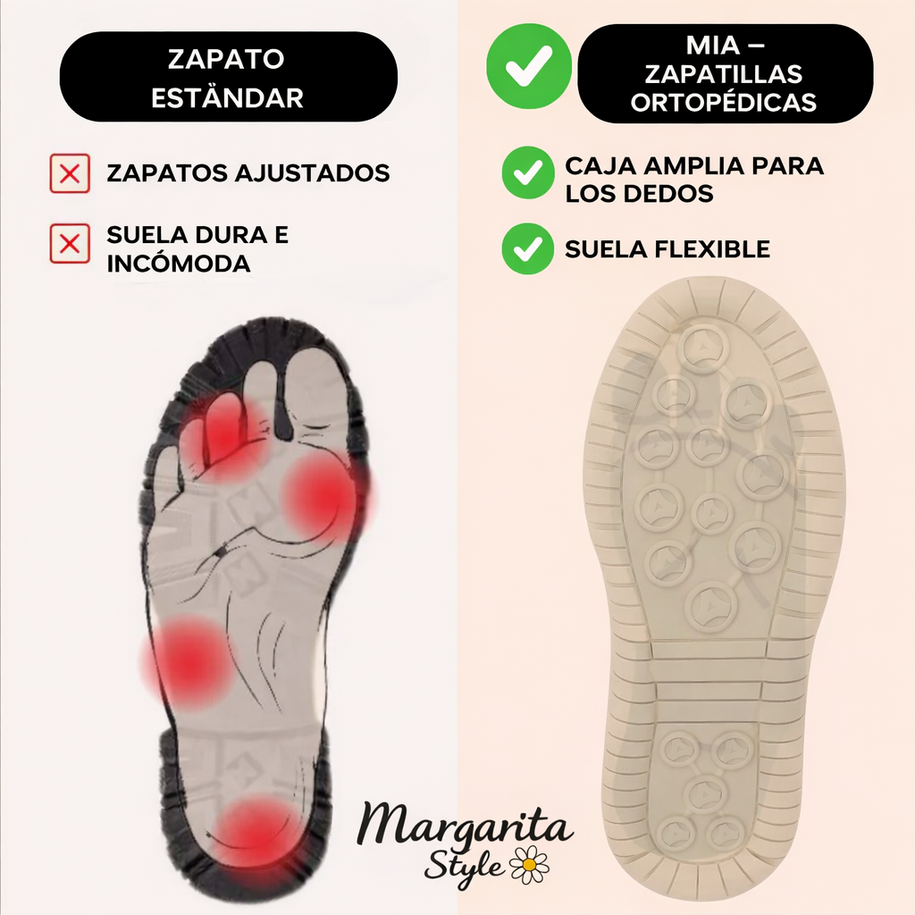 Mia - Zapatillas ortopédicas cómodas e indoloras