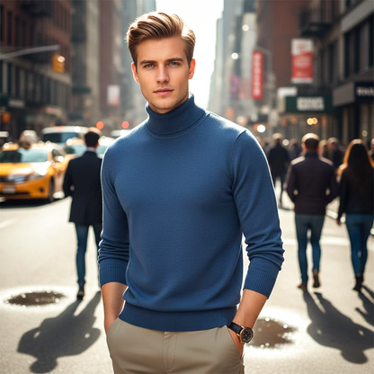 Jersey de cachemir premium para hombre, liso: tejido suave y agradable con un corte moderno, ideal para el trabajo y el tiempo libre