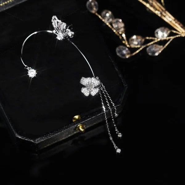Pendientes sencillos con motivos de mariposas, flores y borlas: elegantes y cómodos, sin necesidad de perforarse las orejas