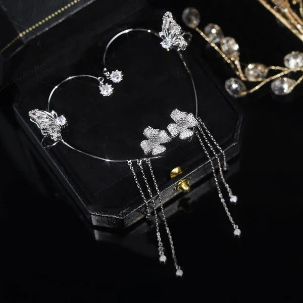 Pendientes sencillos con motivos de mariposas, flores y borlas: elegantes y cómodos, sin necesidad de perforarse las orejas