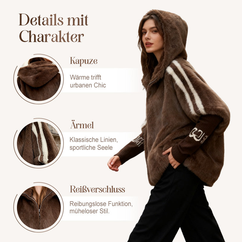Abrigo informal para mujer con capucha y cremallera