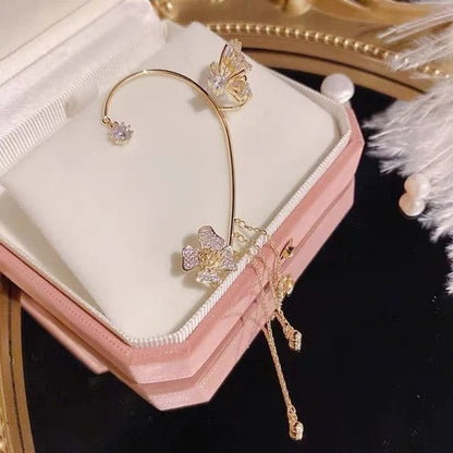 Pendientes sencillos con motivos de mariposas, flores y borlas: elegantes y cómodos, sin necesidad de perforarse las orejas