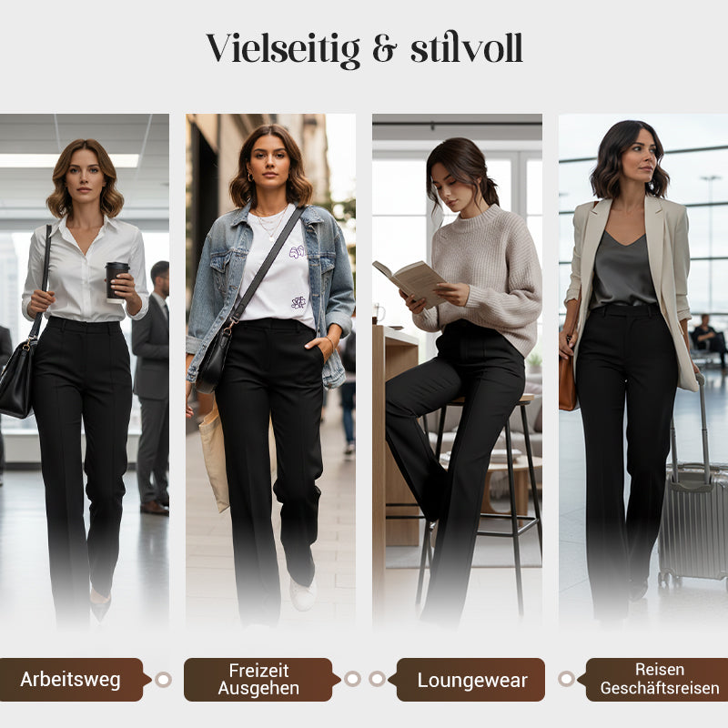 Pantalones de traje de mujer con cintura alta