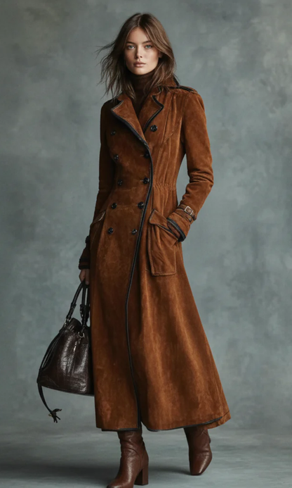 Ana™ - Chaqueta larga de ante vegano