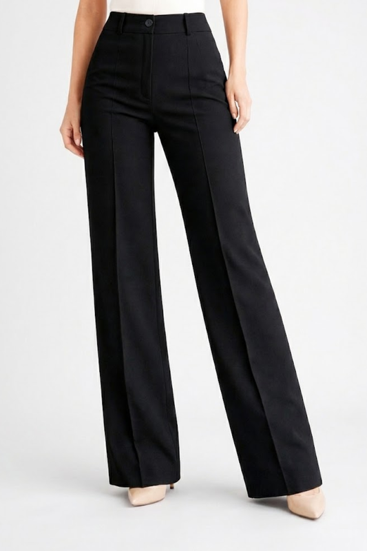 Pantalones de traje de mujer con cintura alta