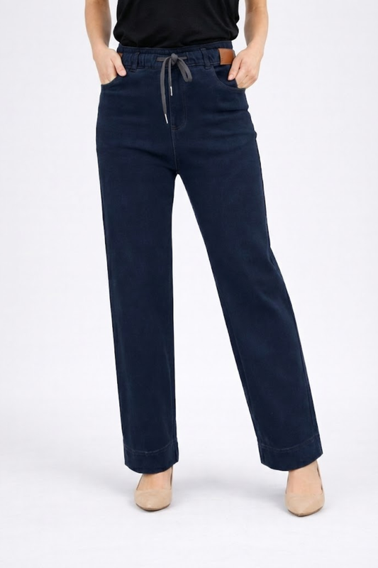 Pantalones informales de algodón elástico con cintura elástica