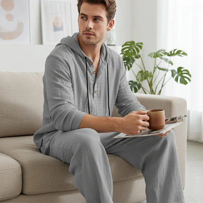 Conjunto de 2 piezas para hombre: camiseta holgada con capucha y pantalones