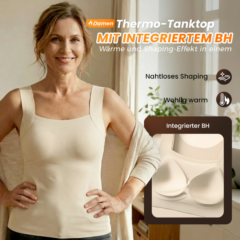Camiseta térmica sin mangas para mujer con cuello redondo: sujetador integrado, sin costuras y perfecta para llevar debajo de otras prendas