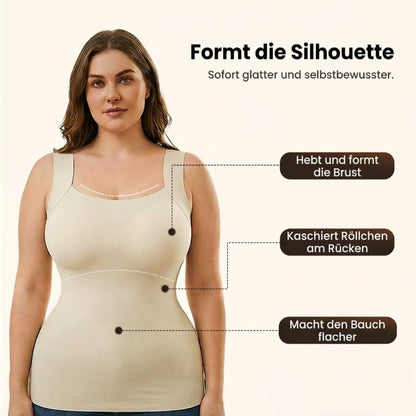 Camiseta térmica sin mangas para mujer con cuello redondo: sujetador integrado, sin costuras y perfecta para llevar debajo de otras prendas