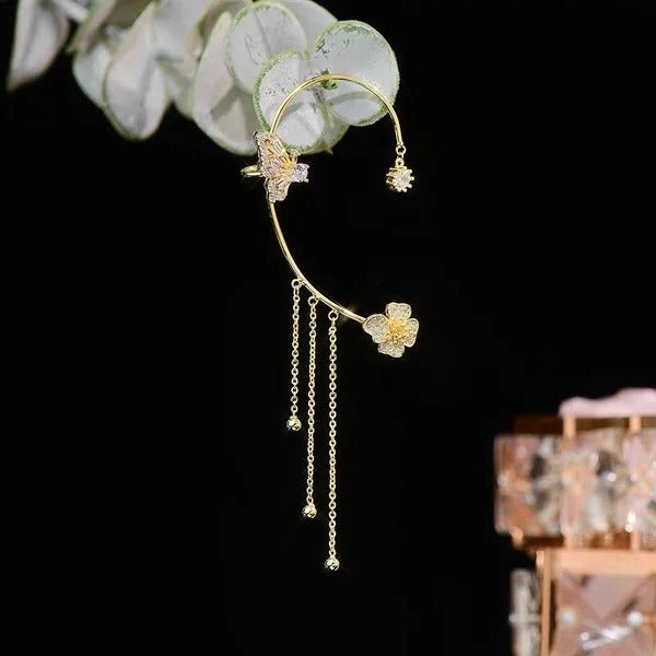 Pendientes sencillos con motivos de mariposas, flores y borlas: elegantes y cómodos, sin necesidad de perforarse las orejas