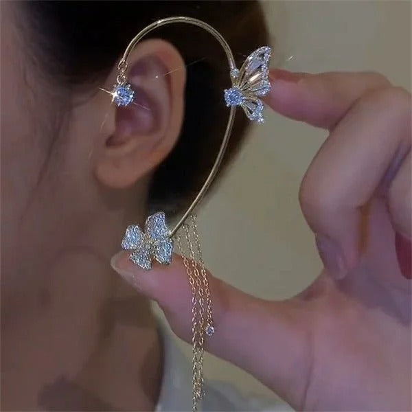 Pendientes sencillos con motivos de mariposas, flores y borlas: elegantes y cómodos, sin necesidad de perforarse las orejas