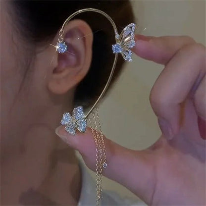 Pendientes sencillos con motivos de mariposas, flores y borlas: elegantes y cómodos, sin necesidad de perforarse las orejas
