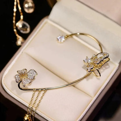 Pendientes sencillos con motivos de mariposas, flores y borlas: elegantes y cómodos, sin necesidad de perforarse las orejas