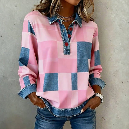 Vintage Karierte Sweatshirt