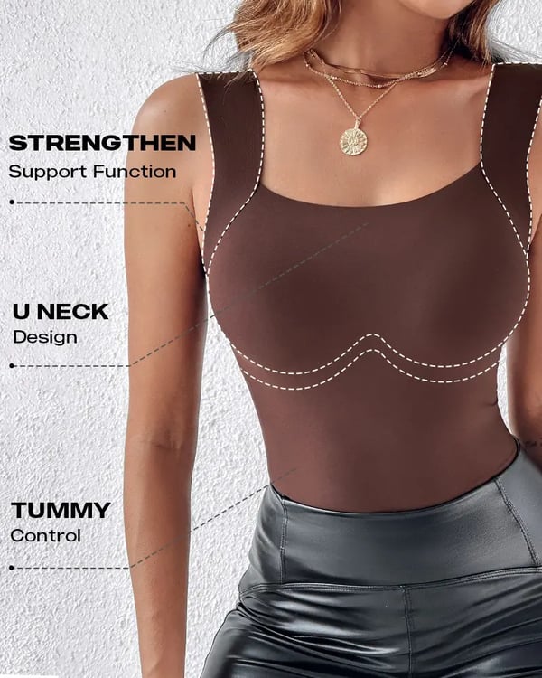 Camiseta térmica sin mangas para mujer con cuello redondo: sujetador integrado, sin costuras y perfecta para llevar debajo de otras prendas