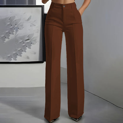 Pantalones de traje de mujer con cintura alta