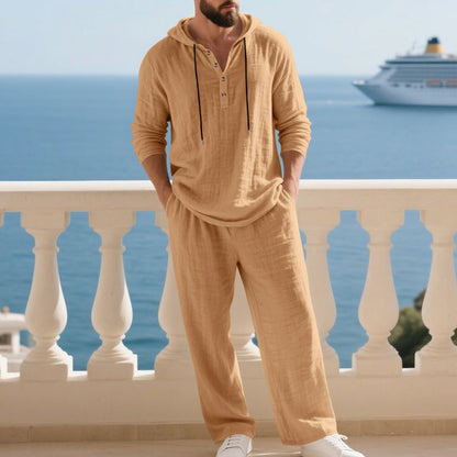 Conjunto de 2 piezas para hombre: camiseta holgada con capucha y pantalones