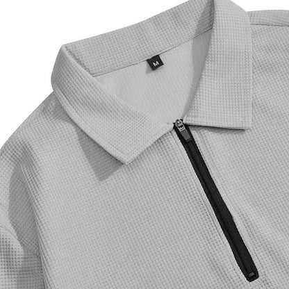 Conjunto para hombre compuesto por sudadera con tejido de punto gofrado y pantalón de pierna recta.