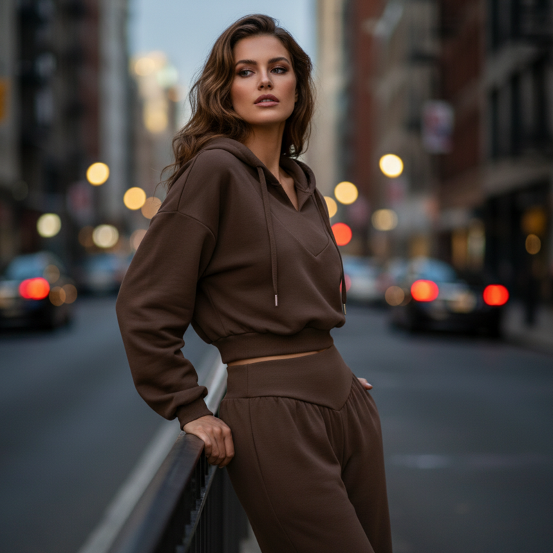 👚 60% RABATT! 🩳 Damen-Set aus Kurzem Hoodie & Weit Geschnittener Hose – Bequemer Baumwollmix, Koordiniertes Outfit & Lässiger Style 🏃‍♀️